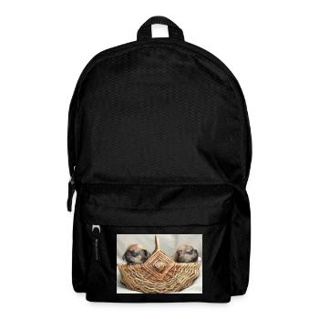Bouledogues français deux chiots mignons - Sac à dos - noir - Devant