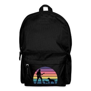 Guitar Player Pet Dog Animal Musician Bassist - Backpack - black - Front