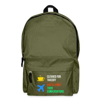 Air Traffic Controller Coffee ATC Aviation Humor - Backpack - olive green - Front