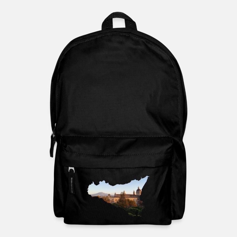 Catane en Sicile au lever du soleil avec l'Etna - Sac à dos - noir