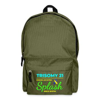 Sensibilisation au syndrome de Down Trisomie 21 Splash - Sac à dos - vert olive - Devant