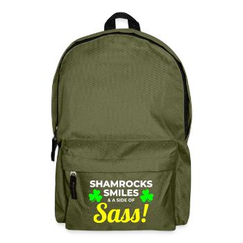 Shamrocks, Smiles, and Sass: Funny Irish Girl - Backpack - olive green - Front