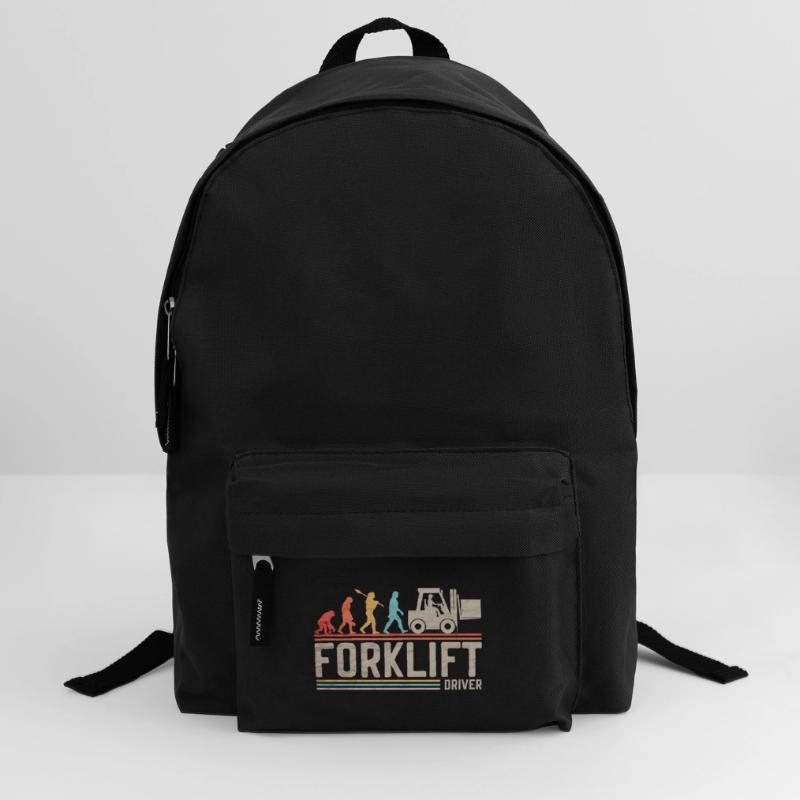 Forklift Driver Evolution Funny ForkLift Operator Backpack