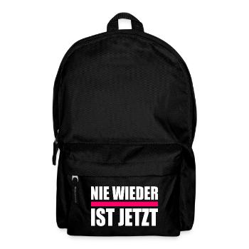 Nie wieder ist jetzt - Rucksack - Schwarz - Vorne
