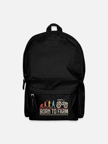 Born to Farm Evolution Farmer Funny Tractor Lover - Backpack - black