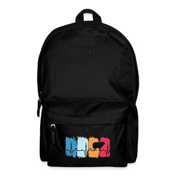 Schafe retro herzschlag t-shirt schaf - Rucksack - Schwarz - Vorne