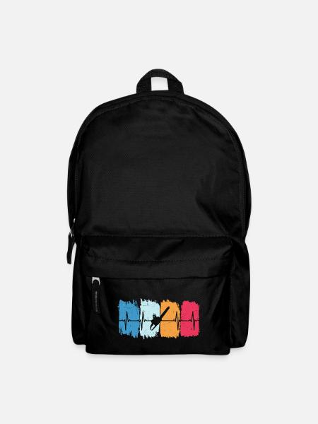 Kettensäge Retro Herzschlag Holzfäller Holz - Rucksack - Schwarz
