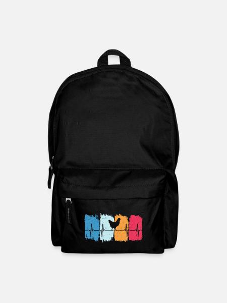 Hühner huhn retro herzschlag bauer hühnerwir - Rucksack - Schwarz