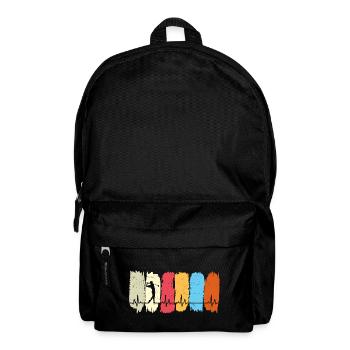 Golf Golfing Retro Herzchlag Golfer - Backpack - black - Front