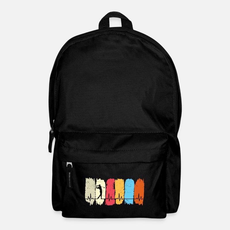 Golf Golfen Retro Herzchlag Golfer - Rucksack - Schwarz