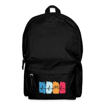 Radsport retro herzschlag fahrrad radfahrer - Rucksack - Schwarz - Vorne