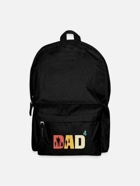 Dad hoch 4 Vater 4 Kinder vierfacher Papa Geschenk - Rucksack - Schwarz