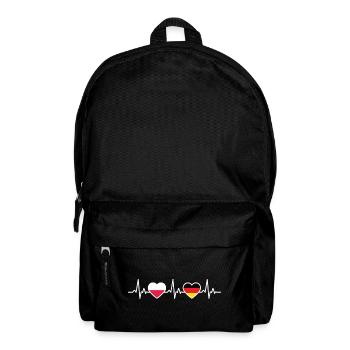 Polen Deutschland Herzschlag Flagge Pole Polin - Rucksack - Schwarz - Vorne