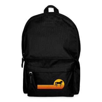 Chevaux Lever de soleil T-Shirt Cheval Drôle - Sac à dos - noir - Devant
