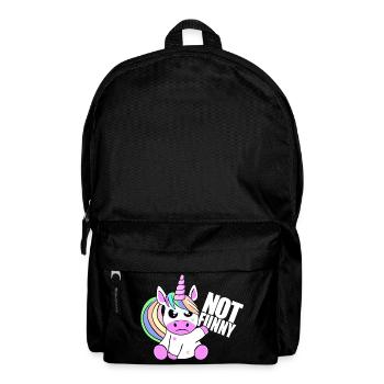 Einhorn, not funny. Das ist nicht lustig. - Rucksack - Schwarz - Vorne