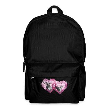 Double heart with stag / / Wiesn / ladies - Backpack - black - Front