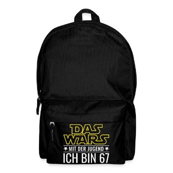67. Geburtstag Das Wars Mit der Jugend Ich bin 67 - Rucksack - Schwarz - Vorne