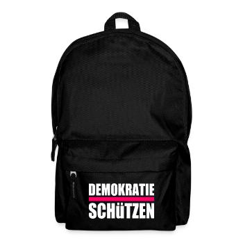 Demokratie schützen - Rucksack - Schwarz - Vorne
