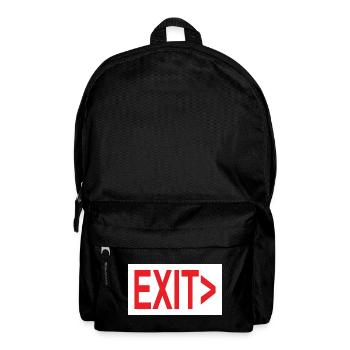 Exit / Ausgang / Notausgang - Rucksack - Schwarz - Vorne