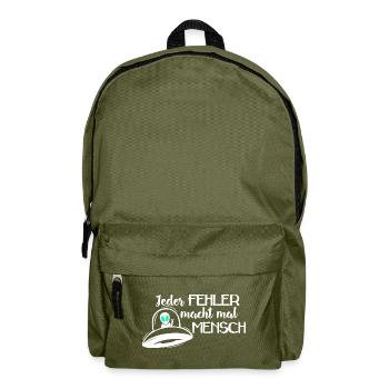 UFO - Jeder FEHLER macht mal MENSCH2 - Rucksack - Olivgrün - Vorne