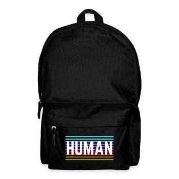 HUMAN LGBTQ Love Queer Statement Rainbow Logo - Backpack - black - Front
