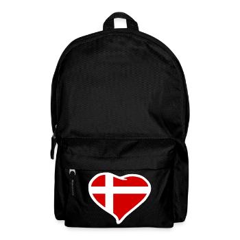Denmark heart flag - Backpack - black - Front