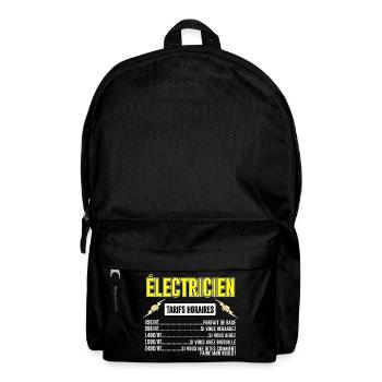 Électricien Tarifs Horaires - Sac à dos - noir - Devant