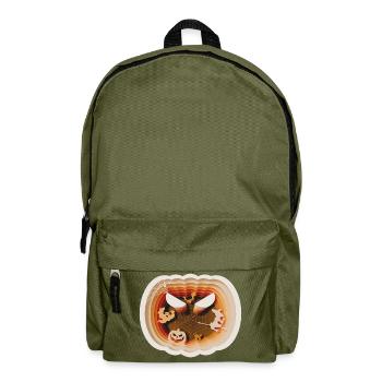 Halloween Pumpkin Silhouette Style - Backpack - olive green - Front