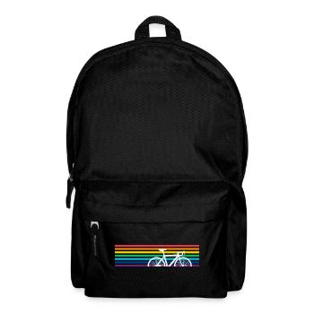 Fahrrad Regenbogen Bunt Fahrradfahrer - Rucksack - Schwarz - Vorne