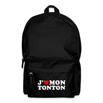 J' aime mon tonton cadeau oncle coeur rouge - Sac à dos - noir - Devant