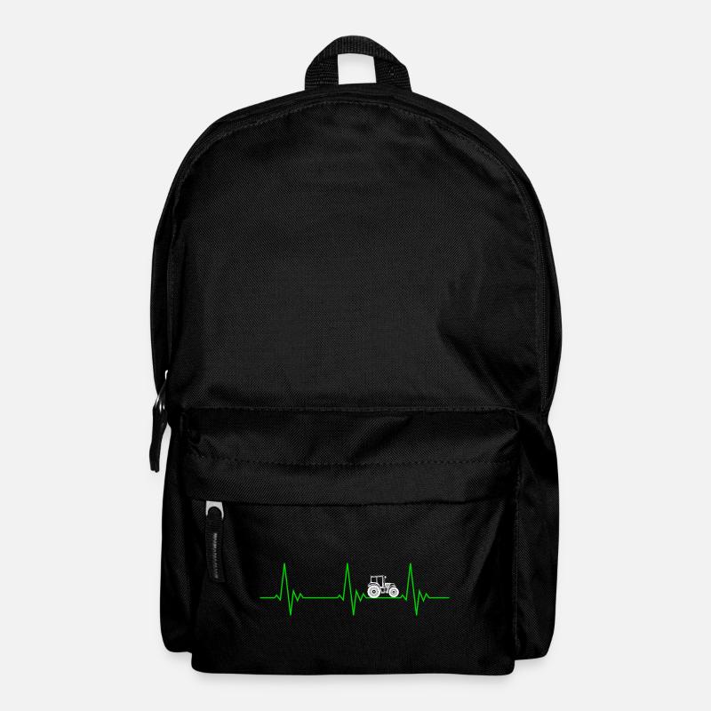 Herzschlag Traktor Landwirtschaft - Rucksack - Schwarz
