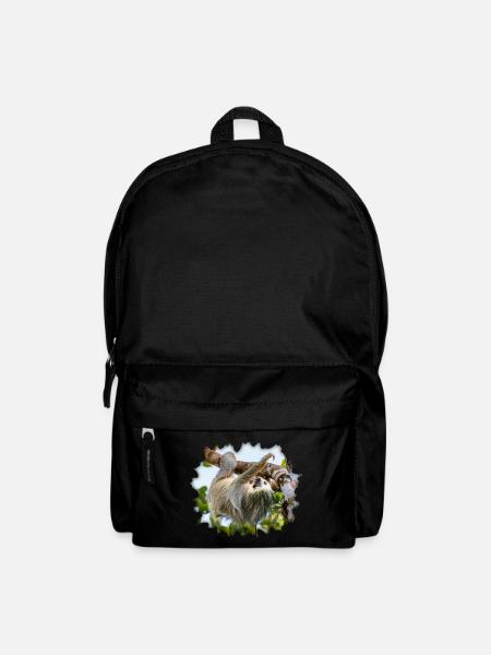 Two-toed Sloth Hanging in a Tree - Backpack - black