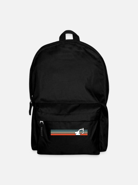 retro Bagger Baustelle - Rucksack - Schwarz