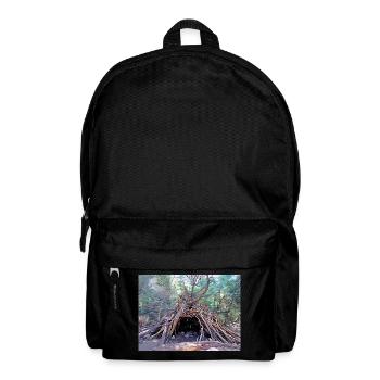 Drawing of Provence - Wooden hut in the Forest - Backpack - black - Front