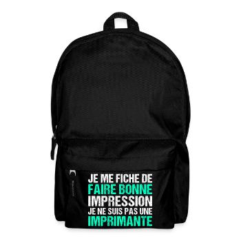 Je me fiche de faire bonne impression humour - Sac à dos - noir - Devant