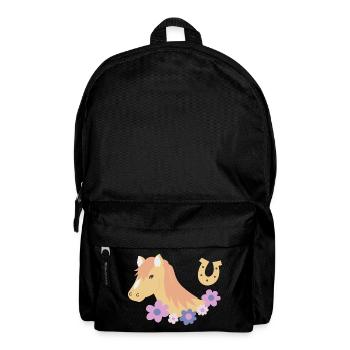 Horse's head with flowers - Backpack - black - Front