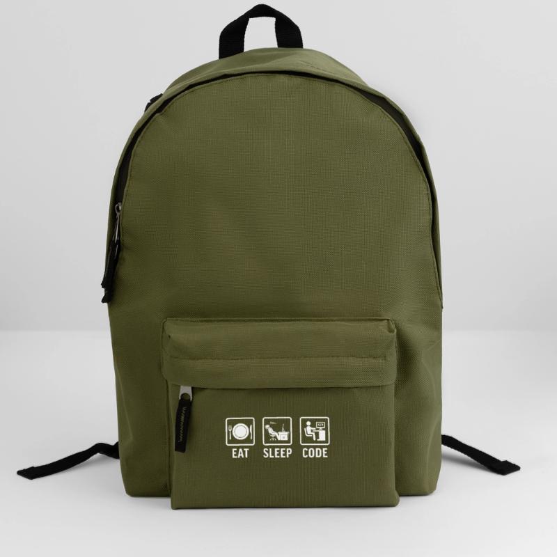 drôle de programmeur de t-shirt manger du code du sommeil Sac à dos
