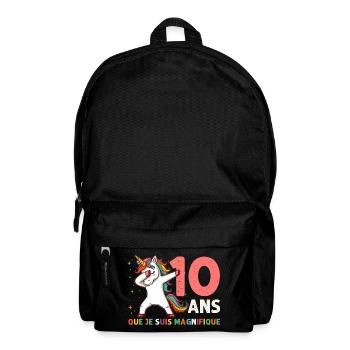 Licorne Dab Cadeau 10 Ème Anniversaire 10 Ans - Sac à dos - noir - Devant