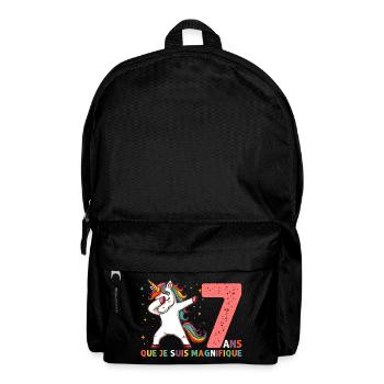 Licorne Dab Cadeau 7 Ème Anniversaire 7 Ans - Sac à dos - noir - Devant