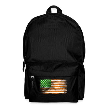 Drapeau de la Saint-Patrick irlandais américain lavé - Sac à dos - noir - Devant