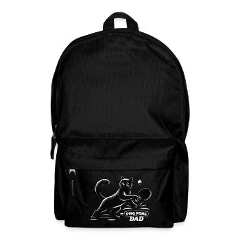 Table Tennis Katze Pingpong Black Cat Dad Outfit - Backpack - black - Front