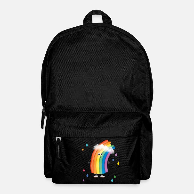 Rudi Regenbogen "bunte Regentropfen" - Rucksack - Schwarz