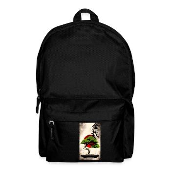 Bonsai vor japanischer Flagge Kunstdruck - Rucksack - Schwarz - Vorne