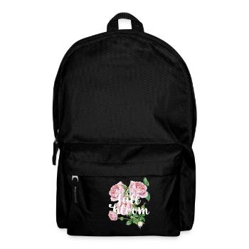 Live life full bloom -Leben in vollen Zügen leben - Rucksack - Schwarz - Vorne