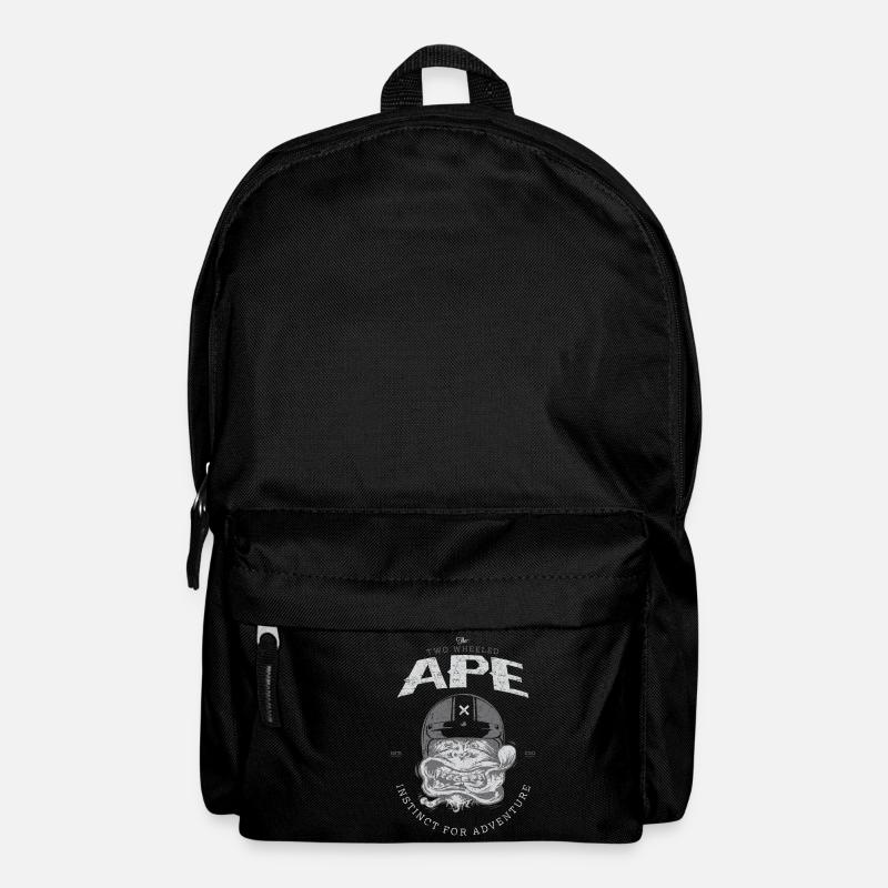 Two Wheeled Ape Windy Biker T shirt - Backpack - black