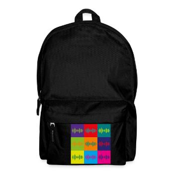 Musik Frequenz Farbfelder f. Festival u. Party - Rucksack - Schwarz - Vorne