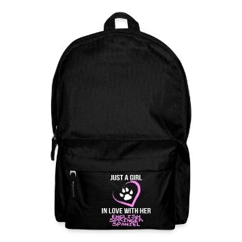 just girl love with her english springer spaniel - Rucksack - Schwarz - Vorne