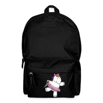 Dancing comic Unicorn rainbow - Backpack - black - Front