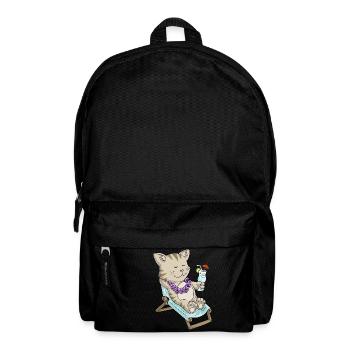 Sunbathing comic cat - Backpack - black - Front
