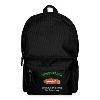Vegetarier essen meinem Essen das Essen weg - Rucksack - Schwarz - Vorne